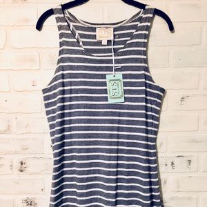 Sail to Sable blue and white sailor striped maxi
